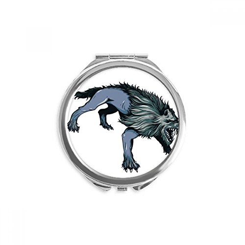 Miroir de poche guépard effrayé rond multicolore de 6,5 cm pour retouches de maquillage
