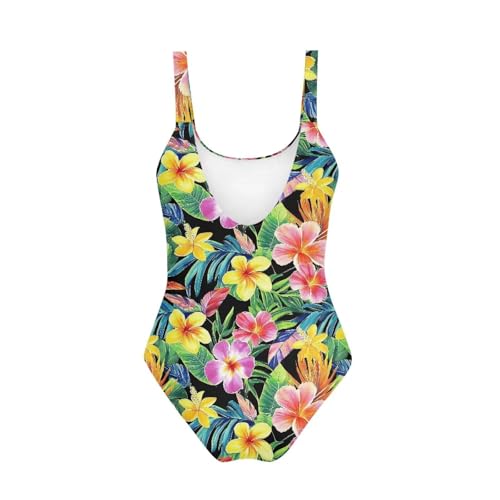 Image of Girls One Piece Swimsuit Beach Sport Athletic Bathing Suits Quick Dry Summer Hawaiian Swimwear for Teens Size 7-20