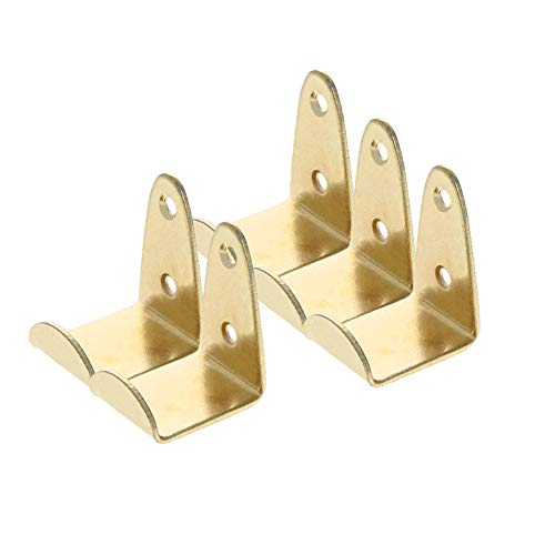 Image of MroMax Picture Photo Frame with Hook Metal Brace Bracket Hanger Gold Tone 30 x 26 x 37mm /1.18 x 1.02 x 1.46-inch (L x W x H) Small 5pcs