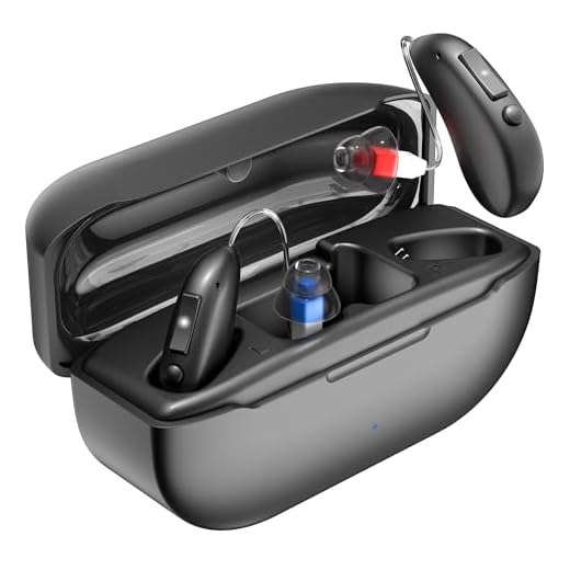 Rechargeable Hearing Aids for Seniors with Moderate Hearing Loss, OTC Hearing Aids Hearing Amplifiers for Seniors with Noise Cancellation and Volume Control, Clear Sound Audífonos Para Sordos, Black