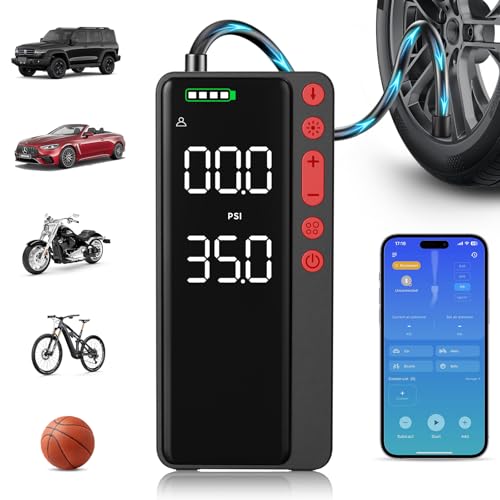 MATULSA Tire Inflator Portable Air Compressor, 10000mAH&150PSI Smart APP Cordless Air Pump For Car...