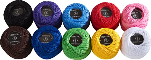 VBS XXL Häkelgarn Bunt sortiert 10 Knäul je 86m Baumwolle