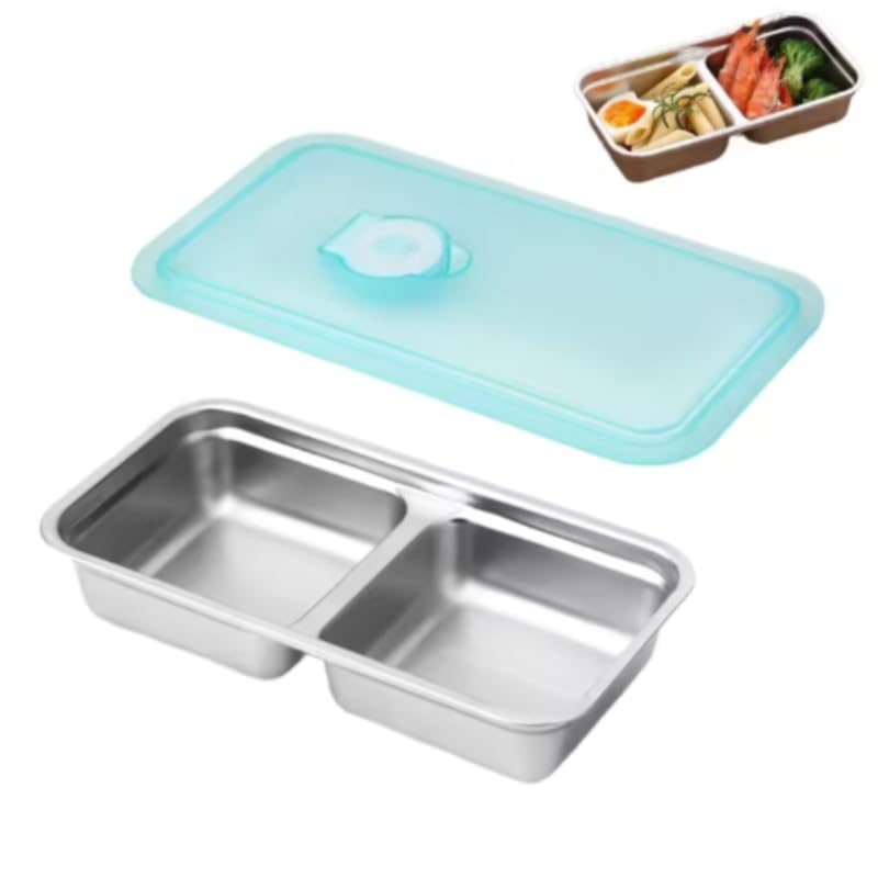 Recipientes reutilizables para aperitivos con tapas, de acero inoxidable, doble lavavajillas, recipientes reutilizables para condimentos con tapas para aperitivos, salsas, viajes y al aire libre (4