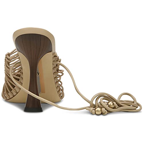 Image of Sam Edelman Womens Trinity Suede Ankle Wrap Pumps Ivory 8.5 Medium (B,M)