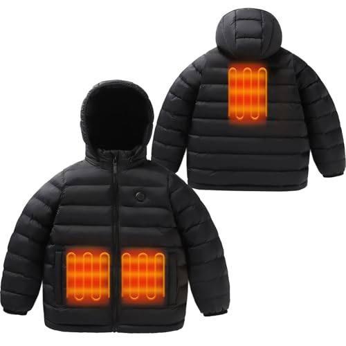 Heated Jacket for Boys Girls, USB Charging Heated Outerwear Thicken Warm Heated Coat Winter Warm Heated Body Warmer