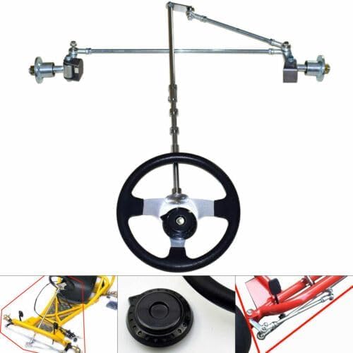 640mm Go Kart Wheels, Go Cart Steering Kit for 168cc Go Kart ATV, Front Steering ATV Tie Rod Ball Joint Strut Knuckle Spindle Assembly