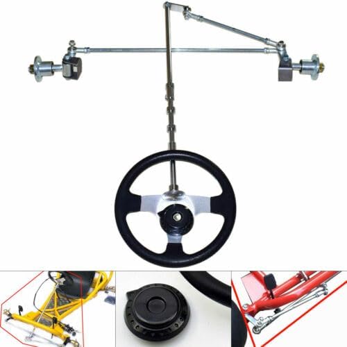 BJTDLLX 640mm Go Kart Wheels, Go Cart Steering Kit for 168cc Go Kart ATV, Front Steering ATV Tie Rod Ball Joint Strut Knuckle Spindle Assembly