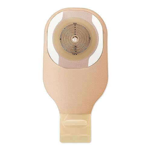 Image of Hollister 8901 CeraPlus Flat 1-Piece 12 inch with Filter Drainable Ostomy Pouching System with Adhesive Border, 10 Pack, Cut-to-Fit up to 2-1 /2 inch (64 mm)- Beige with Viewing Option