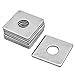 M10 x 30 x 30 x 2mm Square Washer,201 Stainless Steel Square Flat Washer Plate,Anti-Loosening Plate Fastener for Construction and Industrial Equipment(10Pcs)