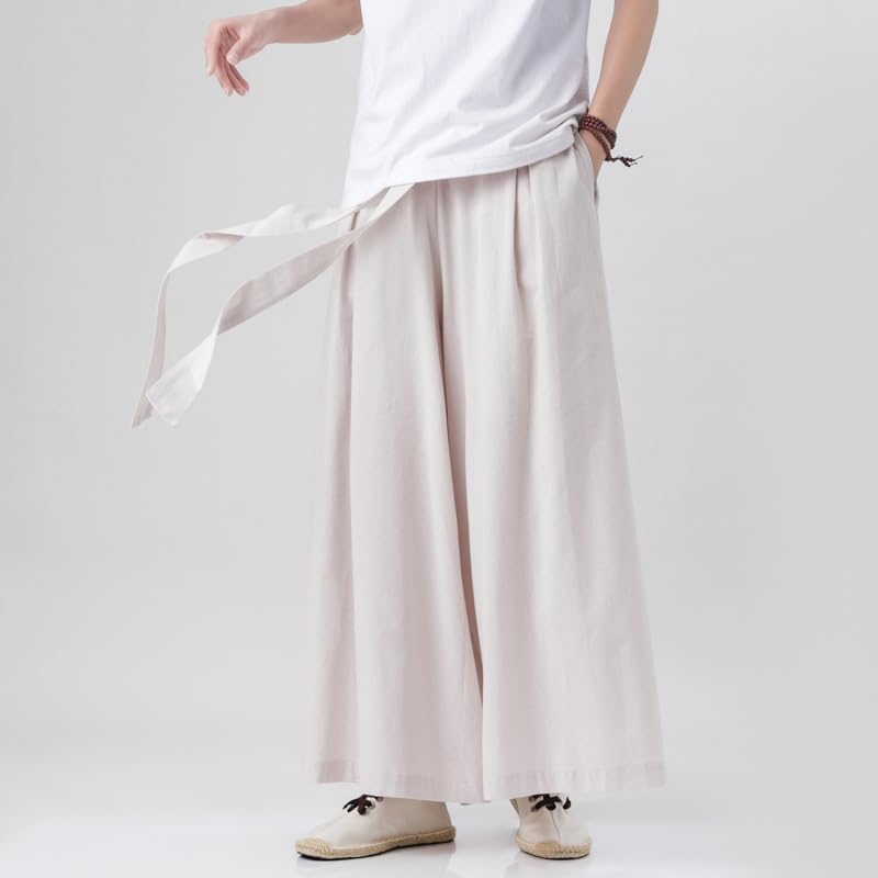 GUOYUXIAO Men's Pants Summer Cotton Linen Large Size Loose Trouser2