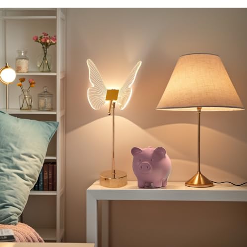 Xqgman BUTTERFLY SHAPE CRYSTAL LED TABLE LAMP 3 Color, Led Flower Table Lamp Elegant Decorative Butterfly Lamp For Bedroom Café Restaurant, Table Desktop Ornament Ambient Lamp thumb #7