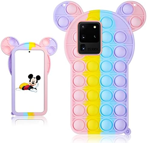 Qerrassa Color Mouse Classic Silicone Case for Samsung Galaxy S10,Cute Fidget Cartoon Cover Kids Girls Fun Soft Cases Funny Design Fashion Stylish Kawaii Unique Protector for Samsung Galaxy S10
