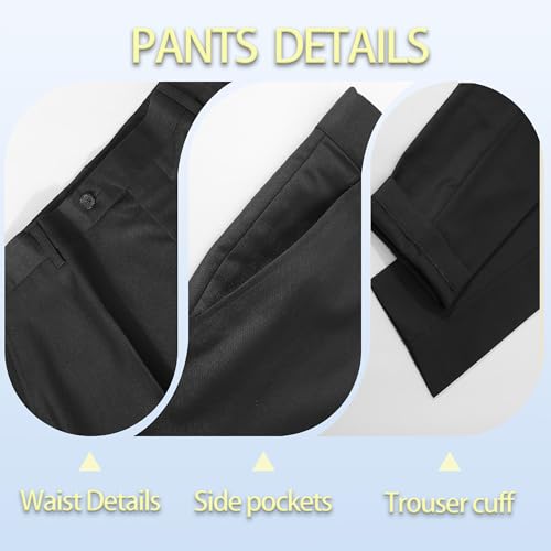 Flap Pocket Patterned Tuxedo for Men 4 Pieces Regular Fit Suit Wedding Prom Party Dinner Jacket Pants Shirt Bow Tie Set4
