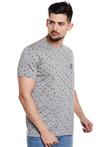 Image of Mack JONNEY Men Regular Fit Tshirts Silver X-Large Pack of 1-TEE-Print-NO.1-01-MLG-XL