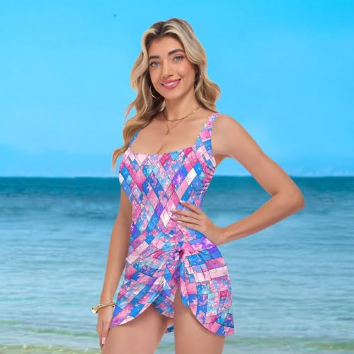 Maillot de bain une pièce vitrail anime idéal pour plage et spa