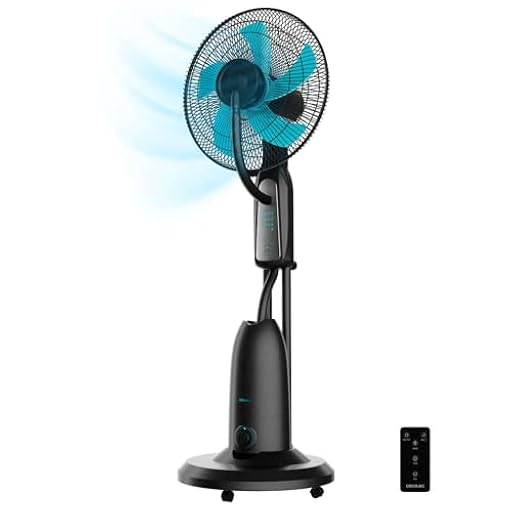Cecotec Ventilador Nebulizador de Agua con Mando a Distancia EnergySilence 490 Freshessence. 90W, Diámetro 16", 5 Aspas, Depósito de 2,8L, Temporizador 7,5h, Indicador LED y Oscilación | Ya disponible en tu tienda friki favorita! En mundofriki.es!