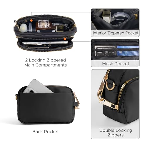 Anti Theft Crossbody Bag for Women, Slash-resistant RFID Blocking Travel Purses, Small Shoulder Bag Handbag, Nylon 5