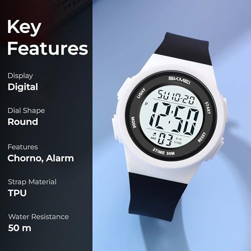 Image of SKMEI Digital Kids Watch for Boys & Girls - Waterproof Sports Wristwatch with LED Backlight, Alarm, Stopwatch & Dual Time Zone - Durable Kids Outdoor Watch - 2286