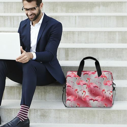 Funda para laptop portátil 15.6 pulg con correa y asa gris flamenco miniatura 3
