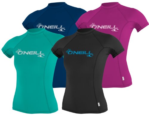 O'Neill UV Sun Protection Women's Basic Skins Short-Sleeve Crew Rashguard Top