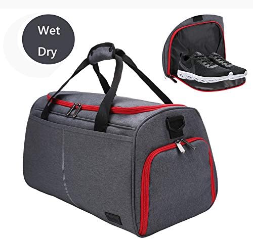 Water Resistant Sports Gym Travel Weekender Duffel Bag with Shoe Compartment