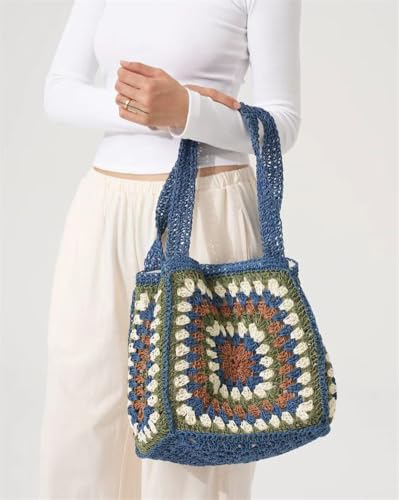 Pocadri Women Paper Straw Shoulder Bag Summer Beach Tote Handbag Large Hobo Underarm Purse Top Handle Satchel2