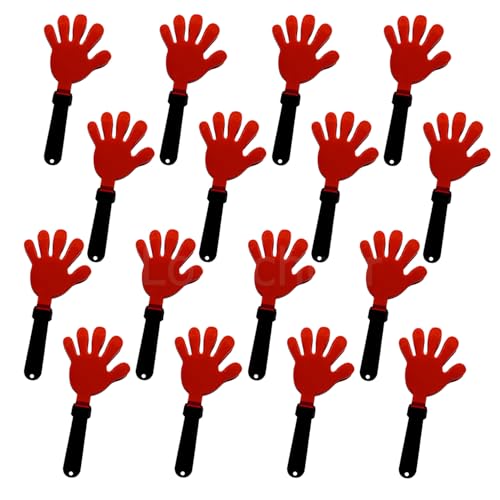 Lovecheer 16PCS Hand Clappers Noisemakers 7.5 Inch Cheer Clappers Red and Black Noise Makers for Basketball Hockey Football Baseball Sports Team Party Cheerleading