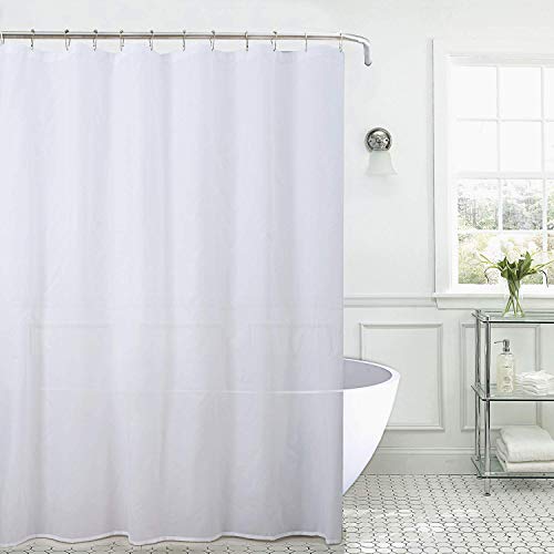 Jarl home Waterproof Nylon Fabric Shower Curtain or Liner Machine Washable & Breathable White72x72inch (Standard Size) 1 Panel