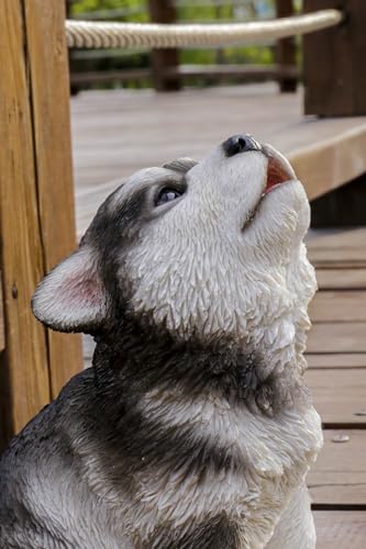Figura Malamute Alaskan de Resina 6.69 Pulgadas miniatura 6