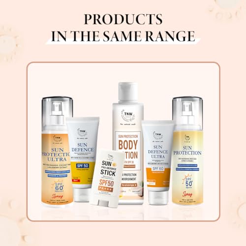 Image of TNW - The Natural Wash Sun Defence SPF 60 Cream with Glutathione | Protection Against UVA /UVB | SPF 60 & PA++++ | No White Cast| 50 g