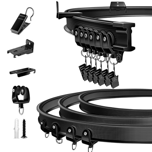 TOKPLNU Flexible Curtain Track System (10Ft Black)