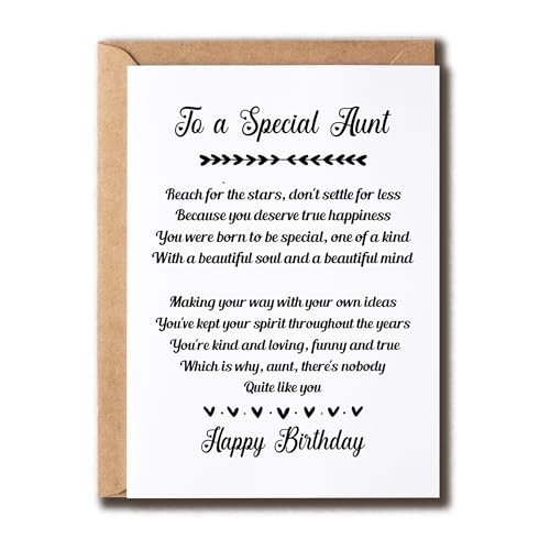 NKPDesigns To A Special Aunt - Perfect Aunt �o�[�X�f�[�J�[�h - �|�W�e�B�u�Ȍ��t - �����ȃ��`�x�[�V���������߂�- �y�������j���J�[�h - ������̃M�t�g