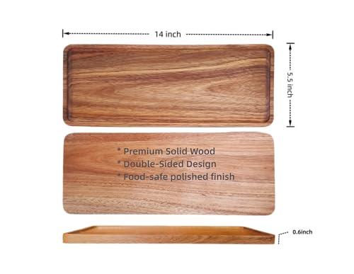 ZeQi Bandeja de servir madeira de acácia, travessa de servir, pratos de aperitivo, tábua de charcuta