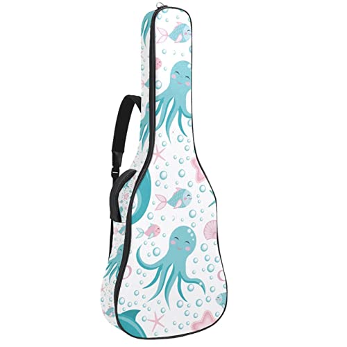 Housse de guitare imperméable en tissu Oxford avec bandoulière réglable - Les Beatles, Paul McCartney, John Lennon, RIngo Starr, George Harrison Housse de guitare imperméable en tissu Oxford avec bandoulière réglable