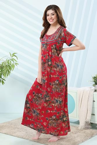 Image of Soulemo Women Premium Rayon Printed Nighty 1794
