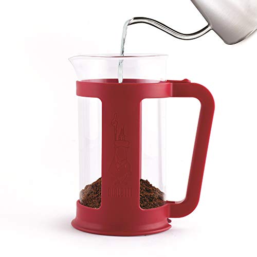 Image of Bialetti Coffee Press Smart, French Press for coffee or tea, borosilicate glass container, dishwasher safe, 1 ml - 34 Oz (8-cup), Red