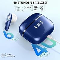 Bluetooth-Kopfhörer, 2026 Bluetooth 5.3 Kopfhörer mit Stereo 3D Immersiv, kabellose Kopfhörer Geräuschunterdrückung mit 4 ENC Mic, 40 Stunden kabellose Kopfhörer LED Display, IP7 wasserdicht Bluetooth – Ansicht 4