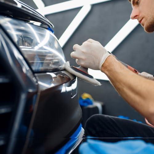 6er Polierhauben, Auto Polierhauben Set Weiche Mikrofaser Polierhaube Baumwoll Polierhauben 230mm-Polierhaube 250mm zum Wachsen und Autopolieren(Weiß)