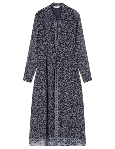 Springfield Midi Printed Shirt Dress with Buttons Vestido Estampado, Azul, 46 para Mujer