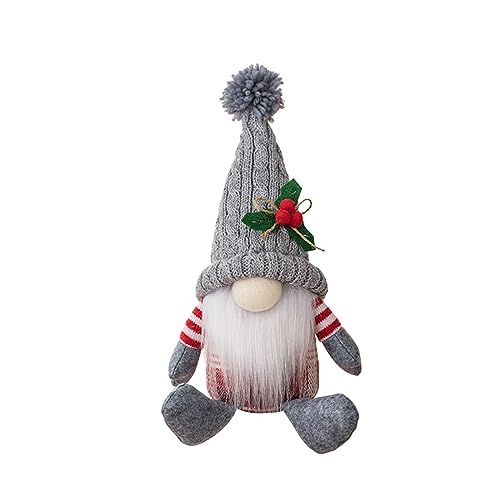 Bonnet de Noël en peluche tricotée à la main sans visage pour style scandinave
