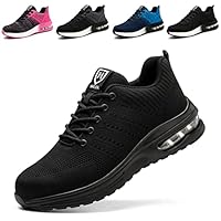 Baofular Safety Trainers Men Womens Steel Toe Cap Trainers Lightweight Comfortable Safety Shoes Work Trainers Non Slip & Breathable Black 9 UK 43 EU 265