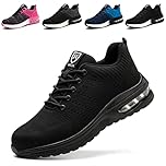 Chaussures de Sécurité Hommes Femmes Légère Basket Securite Confortable Antidérapante Chaussures de Travail Respirantes noir 45 EU 275