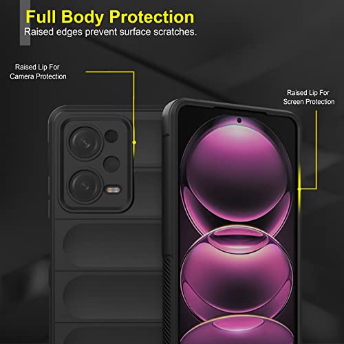Image of Amazon Brand - Solimo Back Case Cover for Mi Redmi Note 12 Pro 5G | Compatible for Mi Redmi Note 12 Pro 5G Back Case Cover | Matte Case | Liquid Silicon Magic Case with Camera Protection | Black
