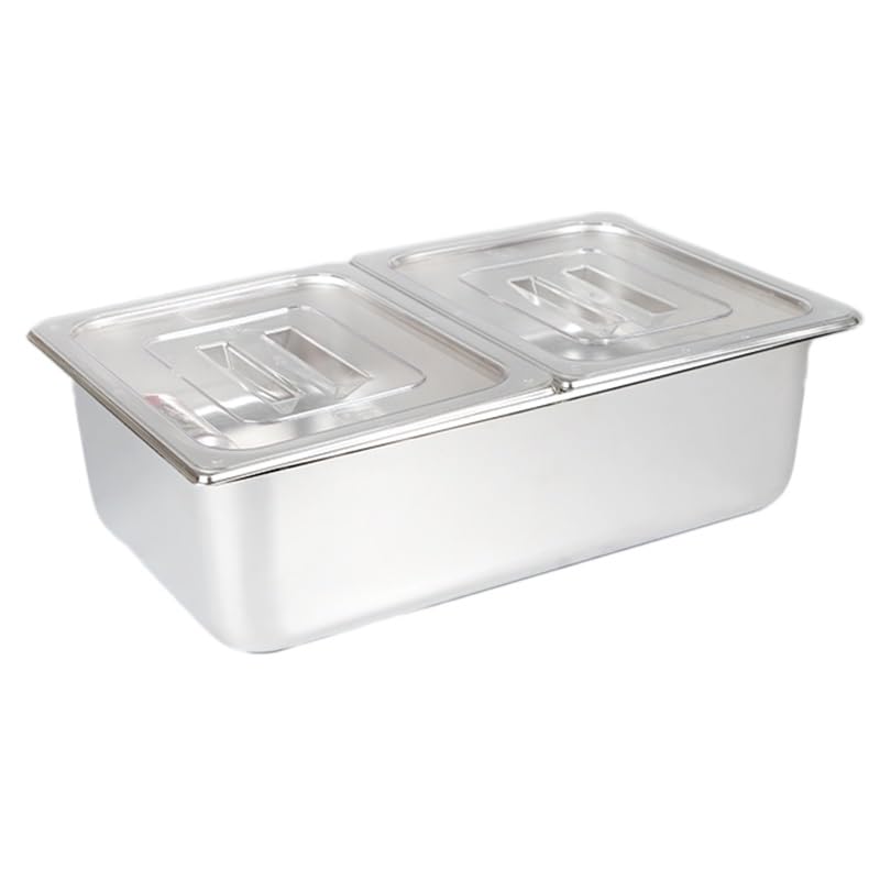 Estación portátil de ensalada, buffet, encimera, bandeja de exhibición de alimentos fríos, servidor de buffet y bandeja de refrigeración para pizza, fiestas, picnics y eventos (plata B H)