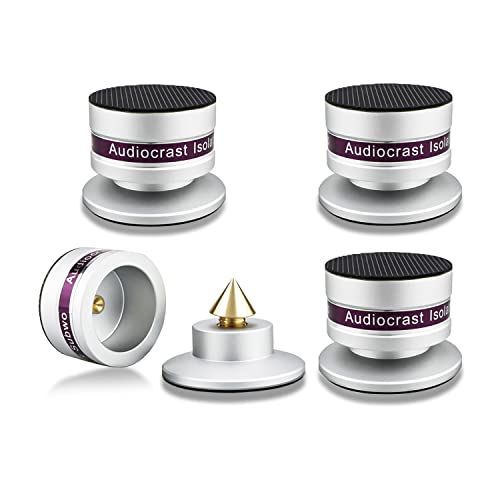 Hifi (If03S) Speaker Spikes Cone Floor Protectors, Adjustable Aluminum Isolation Stand Feet, Speaker Shock Absorber Base Pads For Audio Turntable Cd Amp Amplifier Subwoofer (Silver) #TOP23