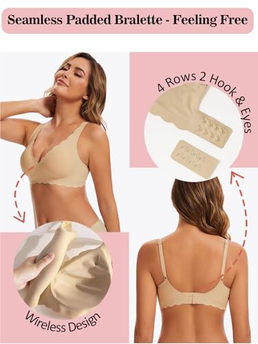Image of Seamless Wavy Bra - Low Cut Deep V Bras Scalloped Wireless Jelly Bralette