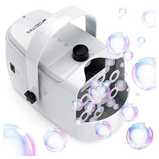 semai Automatic Bubble Machine for Kids, Portable Professional Bubble Machine for Parties, Bubble Blower Battery Operated Plug-in Bubble Maker Machine with 2 Speed Levels for Outdoor/Indoor