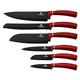 6-teilig: Das Set besteht aus: Zwiebel- oder Kochmesser 20 cm, Brotmesser 20 cm, Santokumesser 17,5 cm, Allzweckmesser 12,5 cm, Schälmesser 9 cm, Santokumesser 9 cm.