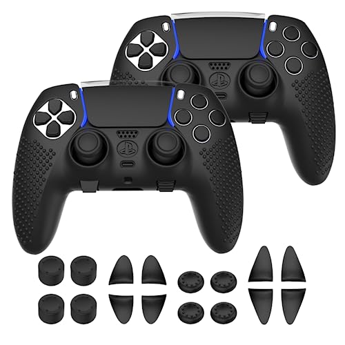 Koebshpe Ps5 Edge Controller Anti-Slip Protective Cover, Ergonomic Soft Rubber Protective Case Cover For Playstation 5 Ps5 Edge Controller With Thumb Grips And Triggers Extenders(Two Packs) #TOP9