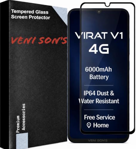 Image of VENI SON'S Scratch And Tear Resistant, Crystal Clear Edge to Edge Tempered Glass Screen Protector Guard Compatible With Lava Virat V1 4G
